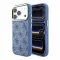 Guess PU Leather 4G Gold Frame Embossed Apple iPhone 18 Pro Max hátlap tok, MagSafe, kék-arany