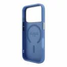 Guess PU Leather 4G Gold Frame Embossed Apple iPhone 18 Pro Max hátlap tok, MagSafe, kék-arany