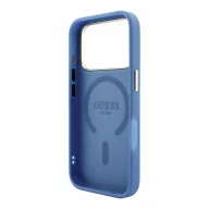   Guess PU Leather 4G Gold Frame Embossed Apple iPhone 18 Pro Max hátlap tok, MagSafe, kék-arany