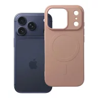   Silicone Mag Apple iPhone 18 Pro / 17 Pro szilikon hátlap tok, kameravédelemmel, MagSafe, rózsaszín