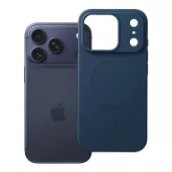   Silicone Mag Apple iPhone 18 Pro / 17 Pro szilikon hátlap tok, kameravédelemmel, MagSafe, kék