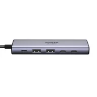   Ugreen CM511 Hub 6in1 3xUSB-C-2xUSB 3.0, HDMI, PD100W, 10Gbps, 4K60Hz, szürke