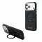 Guess PU 4G Ring Stand Apple iPhone 18 Pro hátlap tok kitámasztóval, MagSafe, fekete-arany
