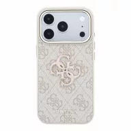   Guess PU 4G Resin Metal Logo Apple iPhone 18 Pro Max hátlap tok, rózsaszín-arany