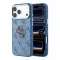 Guess PU 4G Resin Metal Logo Apple iPhone 18 Pro hátlap tok, kék-arany