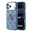 Guess PU 4G Resin Metal Logo Apple iPhone 18 Pro hátlap tok, kék-arany