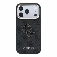   Guess PU 4G Resin Metal Logo Apple iPhone 18 Pro Max hátlap tok, fekete-arany