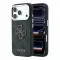 Guess PU 4G Resin Metal Logo Apple iPhone 18 Pro hátlap tok, fekete-arany