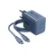 Forcell F-Energy VT-60 2xUSB-C hálózati töltő adapter USB-C kábellel, GaN3, 60W, kék