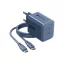 Forcell F-Energy VT-60 2xUSB-C hálózati töltő adapter USB-C kábellel, GaN3, 60W, kék
