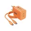 Forcell F-Energy VT-60 2xUSB-C hálózati töltő adapter USB-C kábellel, GaN3, 60W, narancs