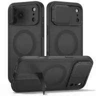   Tech-Protect Kevlar Aura Apple iPhone 18 Pro / 17 Pro MagSafe tok kameravédelemmel, kitámasztóval, fekete (matt)