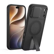   Tech-Protect Kevlar Aura Apple iPhone 18 Pro Max / 17 Pro Max MagSafe tok kameravédelemmel, kitámasztóval, fekete (matt)