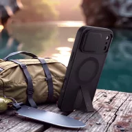   Tech-Protect Kevlar Aura Apple iPhone 18 Pro Max / 17 Pro Max MagSafe tok kameravédelemmel, kitámasztóval, fekete (matt)