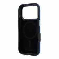   Karl Lagerfeld PU Grained Semi Wrap K&CH Heads Apple iPhone 18 Pro / 17 Pro tok, MagSafe, kék-ezüst