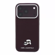   Karl Lagerfeld PU Grained Semi Wrap K&CH Heads Apple iPhone 18 Pro Max / 17 Pro Max tok, MagSafe, burgundi-ezüst