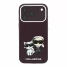 Karl Lagerfeld PU Semi Wrap Smooth Sketch Bodies Apple iPhone 18 Pro Max / 17 Pro Max tok, MagSafe, burgundi-ezüst