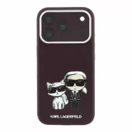   Karl Lagerfeld PU Semi Wrap Smooth Sketch Bodies Apple iPhone 18 Pro Max / 17 Pro Max tok, MagSafe, burgundi-ezüst