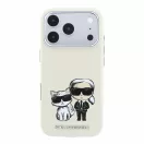 Karl Lagerfeld PU Semi Wrap Smooth Sketch Bodies Apple iPhone 18 Pro / 17 Pro tok, MagSafe, bézs-ezüst