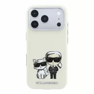   Karl Lagerfeld PU Semi Wrap Smooth Sketch Bodies Apple iPhone 18 Pro / 17 Pro tok, MagSafe, bézs-ezüst