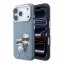 Karl Lagerfeld PU Semi Wrap Smooth Sketch Bodies Apple iPhone 18 Pro / 17 Pro tok, MagSafe, kék-ezüst
