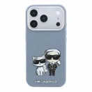 Karl Lagerfeld PU Semi Wrap Smooth Sketch Bodies Apple iPhone 18 Pro / 17 Pro tok, MagSafe, kék-ezüst