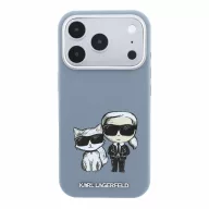   Karl Lagerfeld PU Semi Wrap Smooth Sketch Bodies Apple iPhone 18 Pro / 17 Pro tok, MagSafe, kék-ezüst