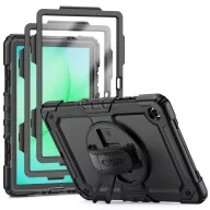   Tech-Protect Solid 2-Set Samsung Galaxy A9+ / Galaxy A11+ tablet tok kitámasztóval, kijelző védelemmel, fekete