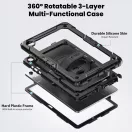 Tech-Protect Solid 2-Set Samsung Galaxy A9+ / Galaxy A11+ tablet tok kitámasztóval, kijelző védelemmel, fekete