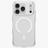   Uniq Lifepro Xtreme Magclick Apple iPhone 18 Pro / 17 Pro tok párnázott sarkakkal, csillámos, MagSafe, átlátszó-fehér