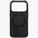 Uniq Keva Mov Magclick Apple iPhone 18 Pro / 17 Pro tok gyűrűs kitámasztóval, Magsafe, kevlár, fekete