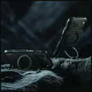 Uniq Keva Mov Magclick Apple iPhone 18 Pro / 17 Pro tok gyűrűs kitámasztóval, Magsafe, kevlár, fekete