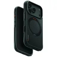   Uniq Keva Mov Magclick Apple iPhone 18 Pro Max / 17 Pro Max tok gyűrűs kitámasztóval, Magsafe, kevlár, fekete