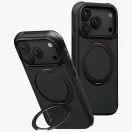 Uniq Keva Mov Magclick Apple iPhone 18 Pro Max / 17 Pro Max tok gyűrűs kitámasztóval, Magsafe, kevlár, fekete