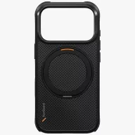   Uniq Keva Mov Magclick Apple iPhone 18 Pro Max / 17 Pro Max tok gyűrűs kitámasztóval, Magsafe, kevlár, fekete