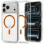 Spigen Ultra Hybrid MagFit Apple iPhone 18 Pro / 17 Pro tok, MagSafe, Clear, átlátszó-narancssárga