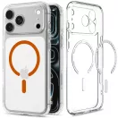 Spigen Ultra Hybrid MagFit Apple iPhone 18 Pro / 17 Pro tok, MagSafe, Clear, átlátszó-narancssárga