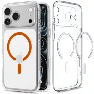   Spigen Ultra Hybrid MagFit Apple iPhone 18 Pro / 17 Pro tok, MagSafe, Clear, átlátszó-narancssárga