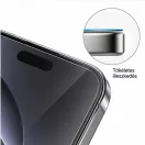 Apple iPhone 16 / 15 kijelzővédő üvegfólia felhelyező kerettel, HD, tempered glass