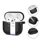Tech-Protect Silicone Hook Apple Airpods 5 / Airpods 4 tok, karabinerrel, szilikon, fekete