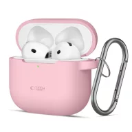   Tech-Protect Silicone Hook Apple Airpods 5 / Airpods 4 tok, karabinerrel, szilikon. rózsaszín