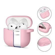   Tech-Protect Silicone Hook Apple Airpods 5 / Airpods 4 tok, karabinerrel, szilikon. rózsaszín