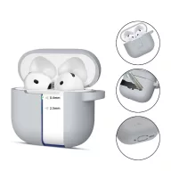   Tech-Protect Silicone Hook Apple Airpods 5 / Airpods 4 tok, karabinerrel, szilikon. szürke