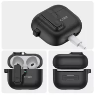   Tech-Protect Slim Hook Apple Airpods 5 / Airpods 4 tok, karabinerrel, fekete