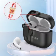   Tech-Protect Slim Hook Apple Airpods 5 / Airpods 4 tok, karabinerrel, fekete