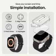   Tech-Protect Easy Set+ Apple Watch Ultra 4 / 3 / 2 / 1 49mm tempered glass kijelzővédő fólia felhelyező kerettel (2db)