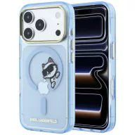   Karl Lagerfeld Peekaboo Logo Apple iPhone 18 Pro / 17 Pro tok, MagSafe, macska minta, kék-arany