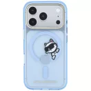 Karl Lagerfeld Peekaboo Logo Apple iPhone 18 Pro / 17 Pro tok, MagSafe, macska minta, kék-arany