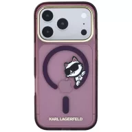   Karl Lagerfeld Peekaboo Logo Apple iPhone 18 Pro Max / 17 Pro Max tok, MagSafe, macska minta, lila-arany