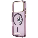 Karl Lagerfeld Peekaboo Logo Apple iPhone 18 Pro Max / 17 Pro Max tok, MagSafe, macska minta, lila-arany